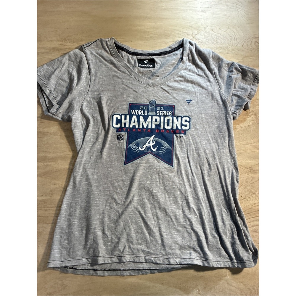 Atlanta Braves Baseball World Series Champs 2021 t-shirt V-neck Adult Large